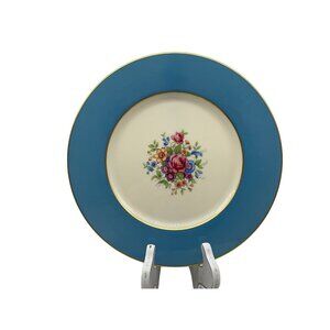 LENOX Stradivarius Turquoise Blue Smooth Edge Dinner Plate Vintage USA Collectib